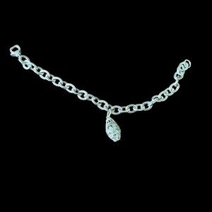 Woman’s Chain Bracelet With pavé Egg Pendant